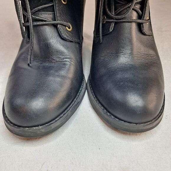 Timberline Stratham Heights Boots Fold Down Heeled 8622A Women 8 Black Leather - Picture 10 of 14
